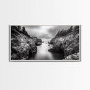 Ocean Passage, Cliff Channel, Rugged Coast, Forest Horizon, Canvas Print, dramatic nature art, large wall piece, hallway landscape art