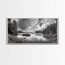 Misty Forest, Coastal Wilderness, Moody Landscape, Nature Escape, Framed Canvas Print, Cabin Decor, Autumn Wall Art, Woodland Aesthetic
