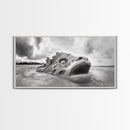 Dragon Head Sculpture, Beach Sand Art, Mythical Creature Decor, Fantasy Vibes, Framed Canvas Print, Game Room Wall Art, Office Wall Art