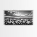 Flower Beach Shore, Coastal Blossoms, Pebble Flower Scene, Nature Bloom Decor, Canvas Print, Living Room Wall Art, Boho Art