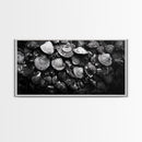 Seashell Close-Up, Ocean Texture Art, Nautical Beach Shells, Earthy Tones Decor, Framed Canvas Print, Bathroom Wall Art, Coastal Style