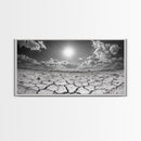 Cracked Earth Sun, Desert Landscape, Dramatic Sky, Canvas Print, Southwestern Decor, Fall Wall Art, Earth Tones Rustic Home Accent