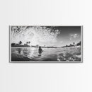 Beach Day, Ocean Kids, Sunny Horizon, Coastal Life, Framed Canvas Print, summer nursery wall art, cheerful beach print, family beach art