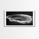 Natural Mineral Pool, Geothermal Abstract, Monochrome Texture, Framed Canvas Print, Minimalist Wall Art, Bathroom or Spa Decor
