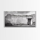 Adobe Wall, Desert Door, Rustic Texture, Framed Canvas Print, Southwest Wall Art, Neutral Earth Tones, Boho Western Living Room Decor