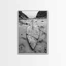 Fossil Rock Shore, Beach Minimalism, Sand Texture Art, Canvas Print, Coastal Wall Art, Natural History Decor, Abstract Earthy Art