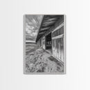 Rustic Barn, Weathered Wood, Country Charm, Canvas Print, Farmhouse Wall Art, Autumn Decor, Entryway Rustic Home Accent, Living Room Art