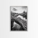 Nature Escape, Stream View, Rustic Landscape, Autumn Calm, Framed Canvas Print, Nature art, Rustic Wall Decor, Cabin Art, Office Artwork
