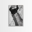 Rock Crevice, Light Ripples, Natural Texture, Abstract Nature, Framed Canvas Print, Kitchen Wall Art, Earth Tone Style, Modern Rustic