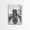 Pier Walk, Summer Fashion, Coastal Vibes, Chic Girl, Canvas Print, Fashion Wall Art, Modern Decor, Teen Room Artwork, Stylish Aesthetic