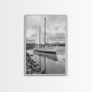 Sailboat Reflection, Harbor Calm, Nautical Scene, Canvas Print, Coastal Wall Art, Beach House Decor, Ocean Photography, Bathroom Art