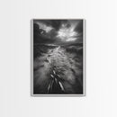 Fish Migration, Dramatic Sky, Moody Landscape, Framed Canvas Print, Dark Nature Art, Rustic Cabin Decor, Fall Wall Art, Nature Drama