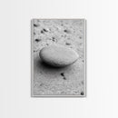 Smooth Beach Stone, Minimalist Sand Texture, Natural Balance, Canvas Print, Spa Room Wall Art, Calm Earthy Interior Style
