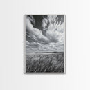 Open Sky Fields, Windy Prairie, Moody Nature Sky, Rustic Landscape, Canvas Print, Bedroom Wall Art, Fall Countryside, Boho Nature Decor