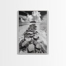 Island Cloud Escape, Ocean Path Scene, Tropical Seascape, Canvas Print, Coastal Beach House Art, Summer Island Vibes Wall Art