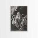 Lobster Close Up, Marine Life Art, Coastal Kitchen Decor, Monochrome Sea Animal, Framed Canvas Print, Ocean Wall Art, Nautical Print
