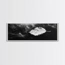 Misty Leaf, Black Art, Nature Print, Autumn Wall Decor, Framed Canvas Print, Minimalist Wall Art, Bedroom Wall Decor, Fall Botanical Art