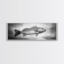 Floating Fish, Surreal Ocean, Realistic Scales, Sky Scene, Framed Canvas Print, Nautical Wall Art, Coastal Decor, Fishing Cabin Aesthetic