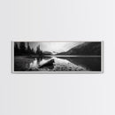 Alpine Lake, Moody Mountains, Foggy Reflection, Canvas Print, Serene Wall Art, Nature Photography, Bedroom Art, Den Decor, Office Decor