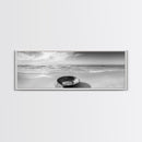 Ocean Bowl, Minimalist Beach, Solitude Shoreline, Canvas Print, Coastal Decor, Neutral Tones, Living Room Art, Bathroom Wall Art