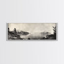 Foggy Coast, Misty Trees, Silent Bay, Canvas Print, Moody Landscape Photography, Bedroom Wall Art, Nature Inspired Decor