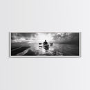 Kayaking, Sea Journey, Ocean Paddle, Canvas Print, Outdoor adventure wall art, Moody landscape, Modern living room decor, Wilderness art