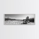 Sand Dunes, Beach Chair, Sea Grasses, Ocean Path, Framed Canvas Print, Coastal Wall Art, Relaxation Theme, Minimalist Beach House Decor