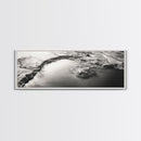 Minimalist Pond, Earth Texture, Fine Art Landscape, Framed Canvas Print, Neutral Wall Decor, Bathroom Wall Art, Modern Earthy Tones