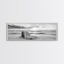Blanket Beach, Woven Texture, Ocean Sunset, Tranquil Shore, Framed Canvas Print, Boho Wall Art, Bedroom Decor, Soft Coastal Photography Style