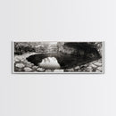 Stone Pool, Quiet Reflection, Nature Photography, Zen Vibes, Framed Canvas Print, Bathroom Wall Art, Rustic Decor, Tranquil Home Accent