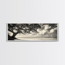 Southern Oak, Coastal Tree, Beachfront Tranquility, Serene Landscape, Canvas Print, Neutral Living Room Art, Boho Nature Decor, Beach Wall Art