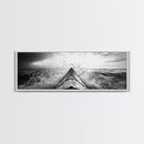 Ocean Kayak Splash, Adventure Wall Art, Ocean Motion, Black And White Canvas Print, Modern Decor, Nautical Style, Sports Lover Gift