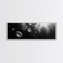 Jellyfish Dreams, Ocean Depths, Abstract Motion, Canvas Print, Coastal Bathroom Art, Nautical Theme, Moody Black and White Sea Life