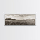 Golden Prairie, Mountain Horizon, Rustic Calm, Canvas Print, Fall Wall Art, Country Living Room Decor, Neutral Tones Photography