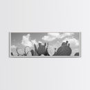 Prickly Pears, Cactus Heaven, Western Sky, Canvas Print, Boho Kitchen Wall Art, Desert Style Decor, Minimalist Black and White