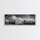Wooden Fence, Open Field, Cloud Horizon, Framed Canvas Print, Country Landscape Photography, Entryway Wall Art, Farmhouse Autumn Decor