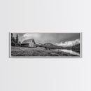 Cabin On Hill, Mountain Lake, Rustic Retreat, Canvas Print, Fall Wall Art, Cozy Home Decor, Adventure Landscape, Nature-Inspired Design