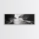 Ocean Cliff Passage, Dramatic Seascape Art, Moody Coastal Photography, Canvas Print, Dark Academic Wall Decor, Bedroom Statement Piece