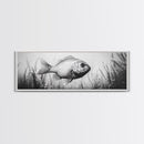 Underwater Fish, Aquatic Life, Marine Habitat, Ocean Depth, Framed Canvas Print, Bathroom Wall Art, Minimalist Nature Art, Sea Creature Decor