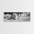 Sand Sculpture Head, Beach Goddess, Coastal Calm, Surreal Beauty, Framed Canvas Print, Modern Wall Art, Living Room Decor, Minimalist Art