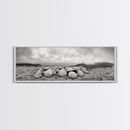 Scallop Shell Cluster, Dune Beach Scene, Canvas Print, Coastal Kitchen Decor, Minimalist Shell Wall Art, Natural Beach Aesthetic