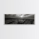 Lone Badge Sunset, Western Coastal Scene, Canvas Print, Rustic Wall Decor, Moody Landscape Art, Fall Living Room Wall Art