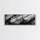 Textured Rock, Earth Tones, Natural Abstract, Framed Canvas Print, modern rustic decor, living room wall art, organic texture, neutral tones