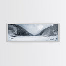 Snowy Pines, Winter Forest, Cold Wilderness, Framed Canvas Print, Christmas wall art, lodge decor, mountain retreat art, woodland art