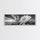 Desert Bloom Flower, Coastal Cactus Sunrise, Nature Canvas Print, Southwestern Wall Art, Boho Bathroom or Bedroom Decor