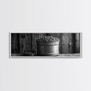 Rustic Bean Bucket, Farmhouse Kitchen, Country Decor, Autumn Wall Art, Framed Canvas Print, Rustic Style, Cozy Kitchen Wall Art