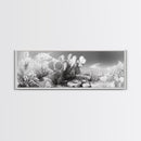 Desert Cactus Garden, Sunlit Southwest Scene, Nature Landscape Art, Canvas Print, Rustic Living Room Wall Decor, Boho Style