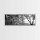 Forest Path, Tree Tunnel, Light Shadows, Woodland Magic, Framed Canvas Print, Nature Lover Gift, Entryway Wall Art, Modern Rustic Style