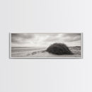Windswept Dunes, Coastal Brush, Tumbleweed Form, Beach Nature, Framed Canvas Print, Fall Wall Art, Rustic Decor, Neutral Bedroom Style