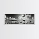 Beach Horse Reflection, Coastal Freedom, Wild Spirit Scene, Framed Canvas Print, Western Bathroom Art, Minimalist Beach House Decor